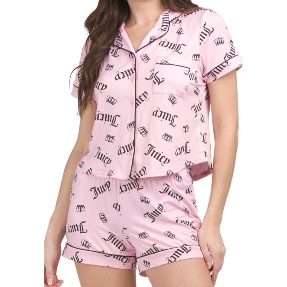Pink Pajamas Juicy Couture Pajama Sleepwear Short Loungewear Size L NWT